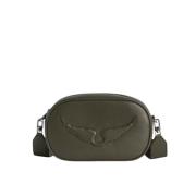 Khaki Leren Cameratas met Oortelefoonhoes Zadig & Voltaire , Green , D...