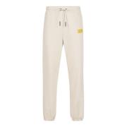 Katoenen fleece broek in stoffig wit Iceberg , Beige , Heren