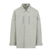 Militaire Beige Lange Mouw Shirt Balenciaga , Beige , Heren