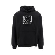 Katoenen Hoodie met Voorzak en Logo Rassvet , Black , Heren