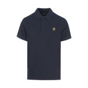 Navy Patch Logo Polo Shirt Belstaff , Blue , Heren