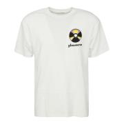 Logo Print Katoenen T-shirt Pleasures , White , Heren