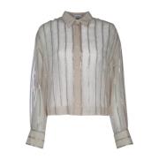 Stijlvolle Shirt voor Mannen Brunello Cucinelli , Beige , Dames