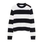 Gestreepte Crew Neck Sweater Max Mara , White , Dames