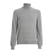 Grijze Cashmere Coltrui Slim Fit Fedeli , Gray , Heren