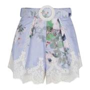 Bloemen Kant Trim Shorts Zimmermann , Multicolor , Dames