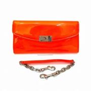 Pre-owned Leather clutches Jimmy Choo Pre-owned , Orange , Dames