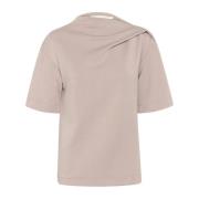 Draped Shoulder T-Shirt Stone InWear , Brown , Dames