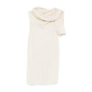 Asymmetrische Halsmouwloze Ivoor Top Rick Owens , Beige , Dames