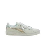 Zilver Lage Waxed Sneakers Diadora , White , Dames