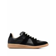 Zwarte Sneakers Replica Logo Applicatie Maison Margiela , Black , Dame...