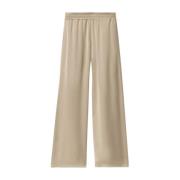 Beige Wijde Pijp Satijnen Broek Fabiana Filippi , Beige , Dames