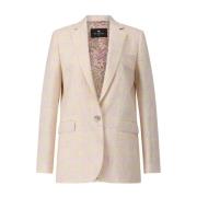 Pastel Tweed Blazer met Paisley Voering Etro , Pink , Dames