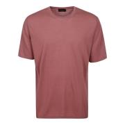 Katoen Half Sleeve T-shirt Roberto Collina , Purple , Heren