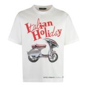 Katoenen Vespa Print Crew-Neck T-shirt Dolce & Gabbana , White , Heren