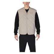 Grijze Nylon V-Hals Gilet met Rits Calvin Klein Jeans , Gray , Heren