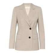 Stone Melange Blazer Jas InWear , Gray , Dames