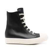 Zwarte Sneakers met Veters en Rits Rick Owens , Black , Dames