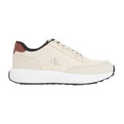 Leren Heren Sneakers Lente/Zomer Collectie Calvin Klein Jeans , Beige ...