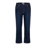 Donkere Vintage Denim Cropped Jeans Part Two , Blue , Dames