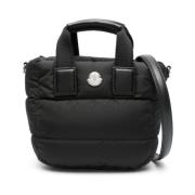 Zwarte Schoudertas met Ritssluiting Moncler , Black , Dames