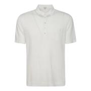 Witte Linnen Polo Shirt met Borstzak Massimo Alba , White , Heren