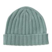 Kasjmier Ribgebreide Beanie Hoed Hindustrie , Green , Heren