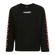 Zwart Raglan Longsleeve T-shirt Pleasures , Black , Heren