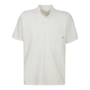 Katoenen poloshirt met logodetail Universal Works , White , Heren