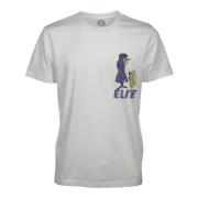 Elite Katoenen T-shirt met Frontale Print Equipe 55 , White , Heren