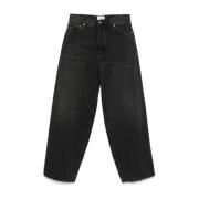 Zwarte Katoenen Jeans met Riemlussen Haikure , Black , Dames