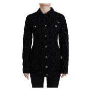 Chique Luipaard Denim Jack Dolce & Gabbana , Black , Dames