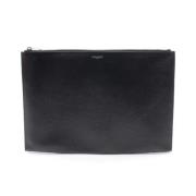 Pre-owned Leather clutches Yves Saint Laurent Vintage , Black , Dames