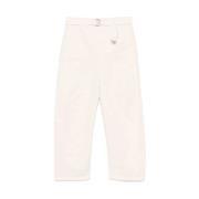 Gebogen Riem Broek Lemaire , White , Heren