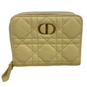 Pre-owned Leather wallets Dior Vintage , Yellow , Dames