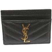 Pre-owned Leather wallets Yves Saint Laurent Vintage , Black , Dames