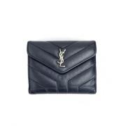 Pre-owned Leather wallets Yves Saint Laurent Vintage , Blue , Dames