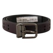 Bourgondisch Leren Riem Elegantie Dolce & Gabbana , Brown , Heren