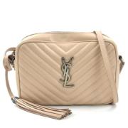 Pre-owned Leather shoulder-bags Saint Laurent Vintage , Beige , Dames