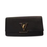 Pre-owned Leather wallets Louis Vuitton Vintage , Black , Dames