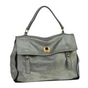 Pre-owned Leather handbags Saint Laurent Vintage , Gray , Dames