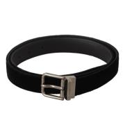 Elegante Fluweel Riem met Metalen Gesp Dolce & Gabbana , Black , Heren