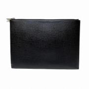 Pre-owned Leather clutches Yves Saint Laurent Vintage , Black , Dames