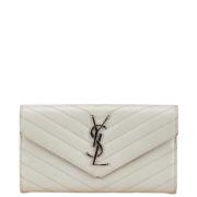 Pre-owned Leather wallets Yves Saint Laurent Vintage , White , Dames