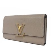 Pre-owned Leather wallets Louis Vuitton Vintage , Beige , Dames