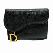 Pre-owned Leather wallets Dior Vintage , Black , Dames