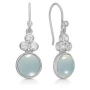 Aqua Chalcedon Oorbellen met Zirkonia Stenen Frk. Lisberg , Gray , Dam...