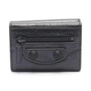 Pre-owned Leather wallets Balenciaga Vintage , Black , Heren