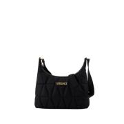 Zwarte Nylon Hobo Schoudertas Versace , Black , Dames