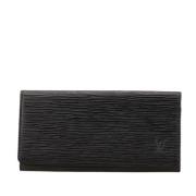 Pre-owned Leather wallets Louis Vuitton Vintage , Black , Dames